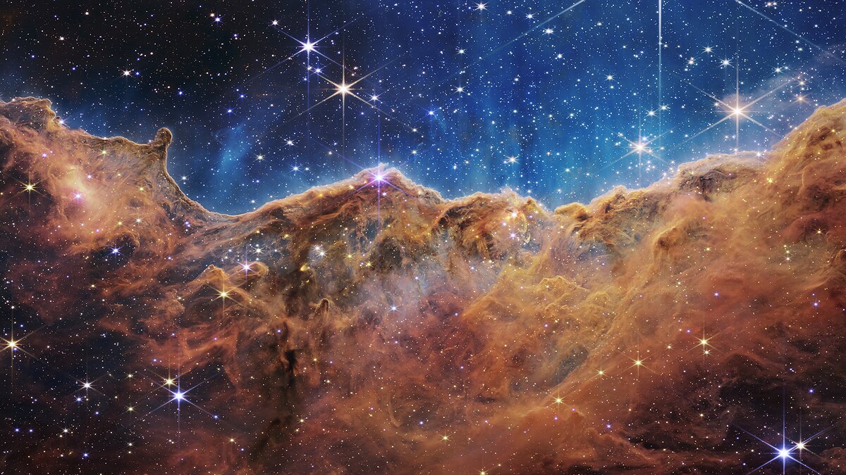 용골자리 성운 '코스믹 클리프'(JWST) — 별과 행성이 태어나는 영역